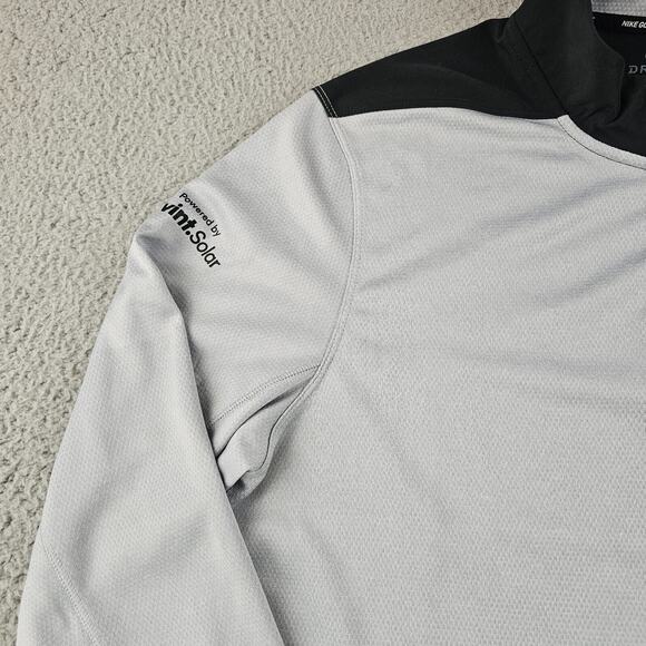 Nike Golf Dri-Fit 1/4‎ Zip Pullover Men Large Gray Black Long Sleeve Mock Neck - Picture 4 of 9